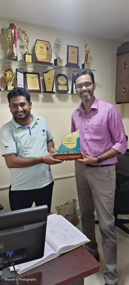 Tally awards and certifications at the Vijay Business Solutions office in Chennai